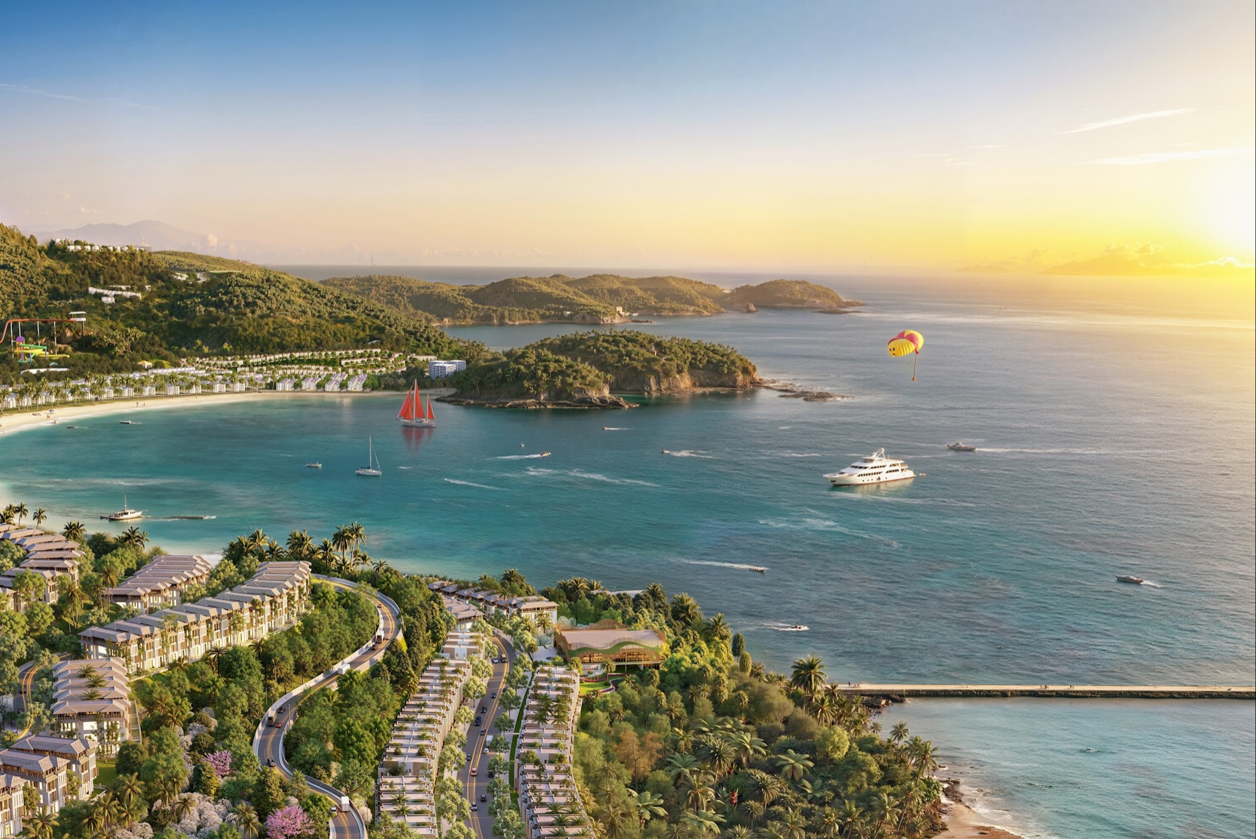 Phối cảnh khu Đảo Ngọc — phong cách Costa Smeralda