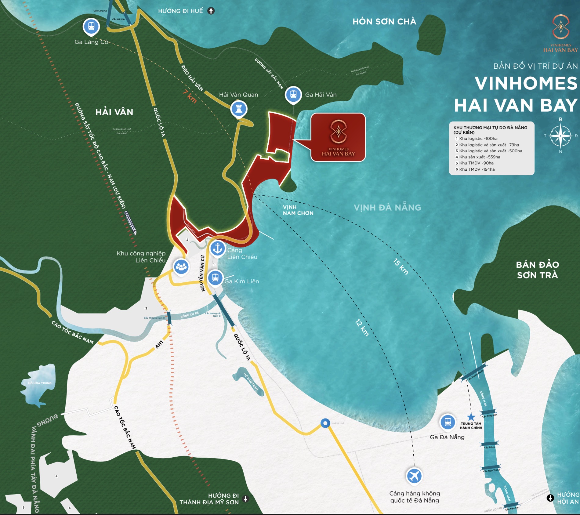 Bản đồ vị trí kết nối Vinhomes Hải Vân Bay